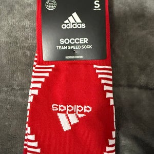 Red Kids Unisex Small Adidas Socks (New)
