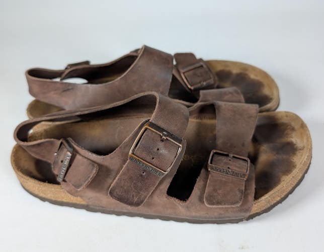 Birkenstock Milano Brown Leather Slingback Sandals Shoes Men's Size: 43 / 10