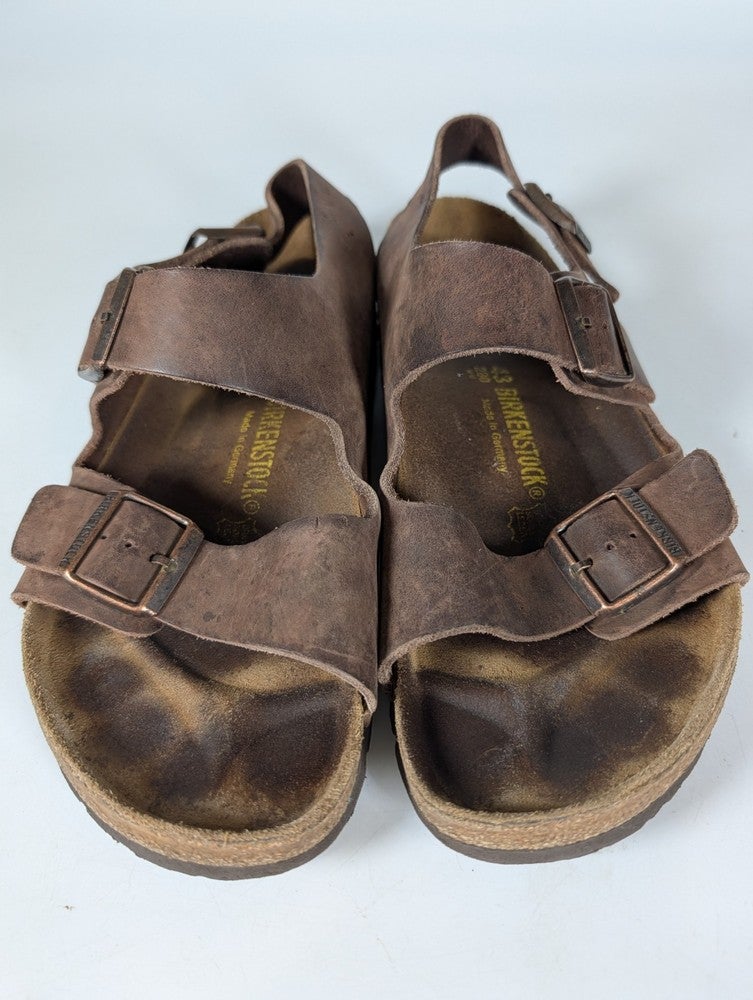 Birkenstock Milano Brown Leather Slingback Sandals Shoes  display picture 2