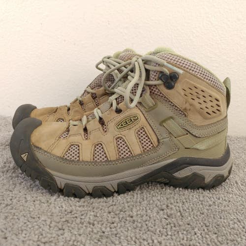 Keen Targhee Vent Mid Womens Size 6 Hiking Shoes Brown Leather Lace Up Boots
