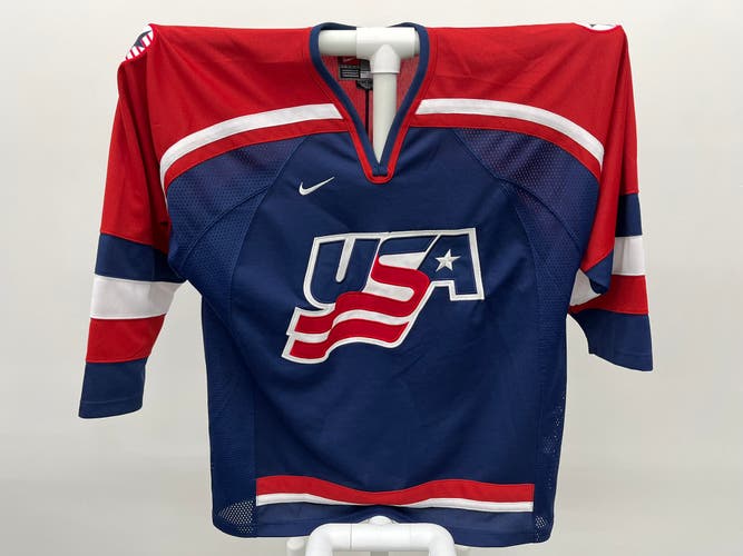 Nike Team USA 2002 Salt Lake Olympic Hockey Jersey Navy Blue Large