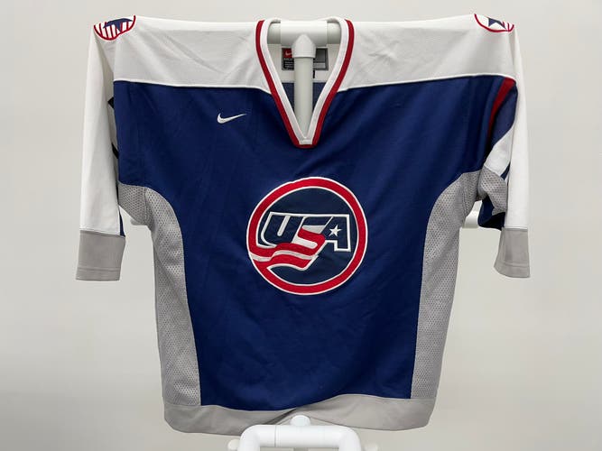 Nike Team USA 1998 Nagano Olympic Hockey Jersey Navy Blue Large