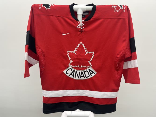 Nike Team Canada 2002 Salt Lake Olympic Alternate Hockey Jersey Red Large