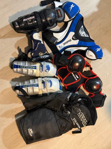 Men's Large Youth Reebok 5K Shoulder Pads (Used) and lot of youth Hockey gear