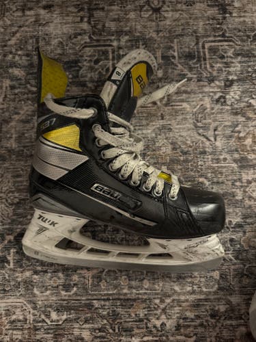 Black 2021 Bauer Supreme S37 Hockey Skates Regular Width 8 (Used)