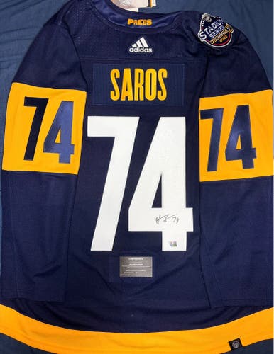 Juuse Saros Nashville Predators Stadium Series Autograph Jersey Size: 54 + COA