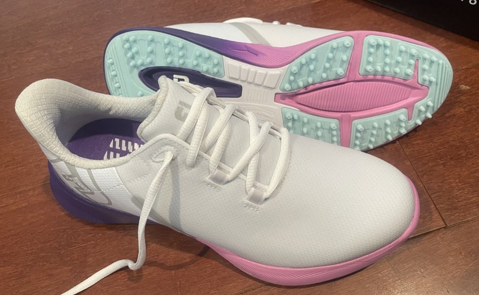FootJoy Fuel Sport Womens Golf Shoes Size 7 White Pink Athletic Spikeless 90547