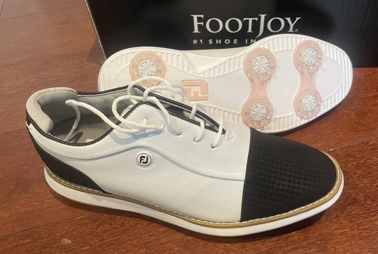 NEW! FootJoy Ladies Traditions White Black Golf Shoes Women Size 7 Medium 97912