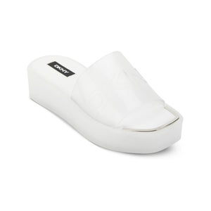 DKNY Laren K1296573 Sandals Women's US 9 White Square Toe Slip On Slides ZAP2004