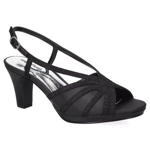 Easy Street Starlight Sandals Women's US 7 Black Block Heel Slingback ZAP1744