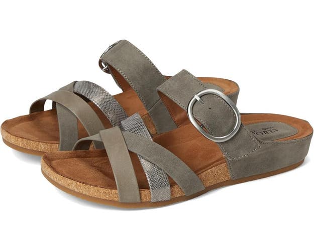 EuroSoft Genalyn ES0044428 Sandals Women 7.5 Gray Adjustable Strap Slide ZAP1749