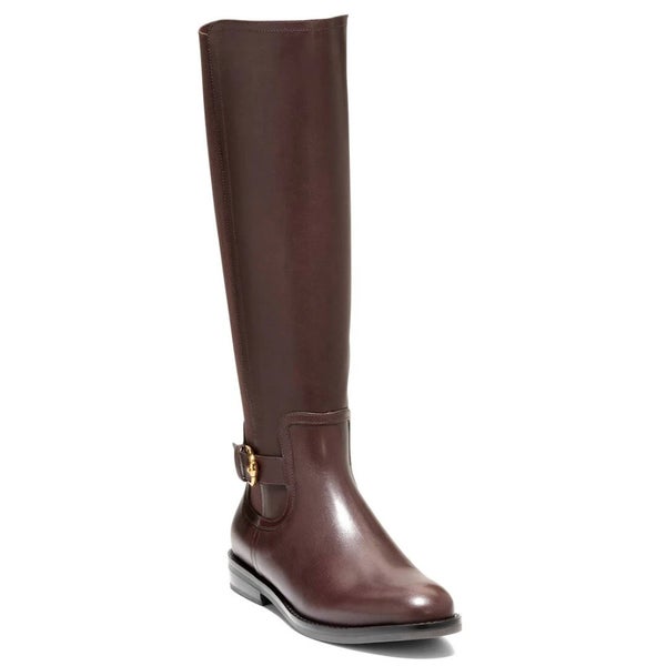 Cole Haan Celestina Women's US 6.5 Brown Leather Knee High Riding Boots ZAP1959