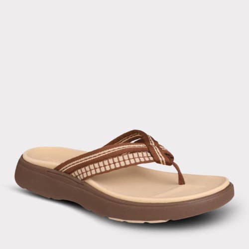 Mykos Nami Sandals Women's US 9 Chocolate Knit Toe Post Slip On Thong ZAP2018