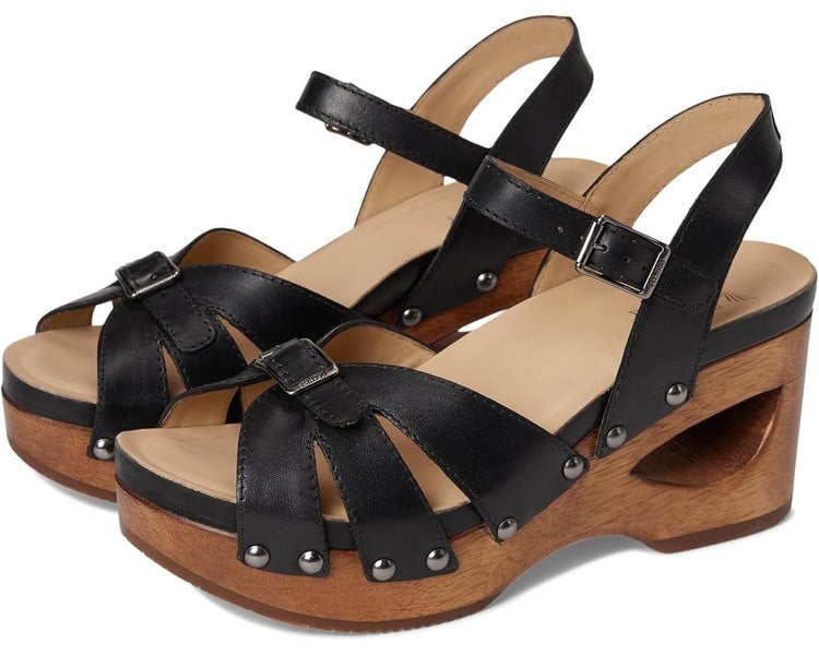 Dansko Alanna 10202101500 Sandals Womens 8.5-9 Black Leather Ankle Strap ZAP1869
