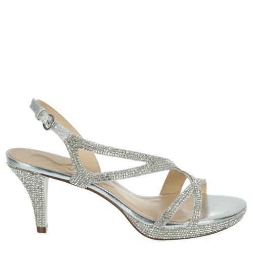 N By Nina Nerice Sandals Women's 9.5 Silver Open Toe Platform Slingback ZAP1714