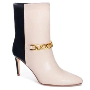 Chinese Laundry Elisha Boots Womens 7 Natural Black Stiletto Heel Bootie ZAP1886