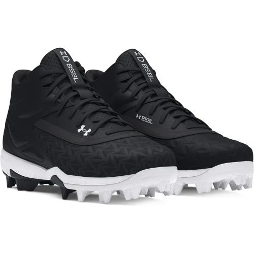 Under Armour Leadoff Mid RM 3.0 3027454-001 Boys 1 Black Baseball Cleats ZAP1845