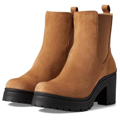 Anne Klein Zendaya Women's US 8 Cognac Black Block Heel Ankle Boots ZAP1892