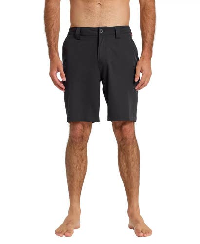 Quiksilver Union Amphibian Hybrid Shorts Men's 38 Black Stretch Zip Fly GBO2247