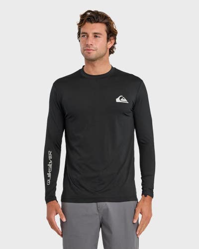 Quiksilver Everyday Surf T-Shirts Men's Large Black Long Sleeve Swimwear GBO2206