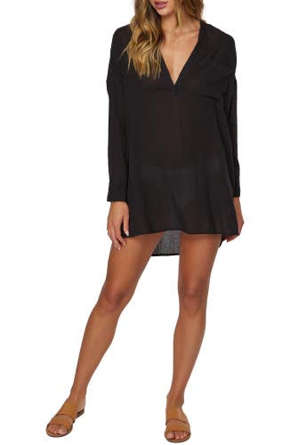 O'Neill Belizin Cover Up Womens Small Black Sheer V-Neck Swimwear Beachy GBO2224