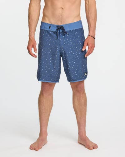 Quiksilver Surfsilk Scallop Boardshorts Men's 32 Blue Stretch Swimwear JZZ886