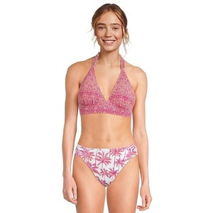 Tommy Bahama Island Cays Bikini Top Women Pink Reversible Halter Swimwear JZZ854