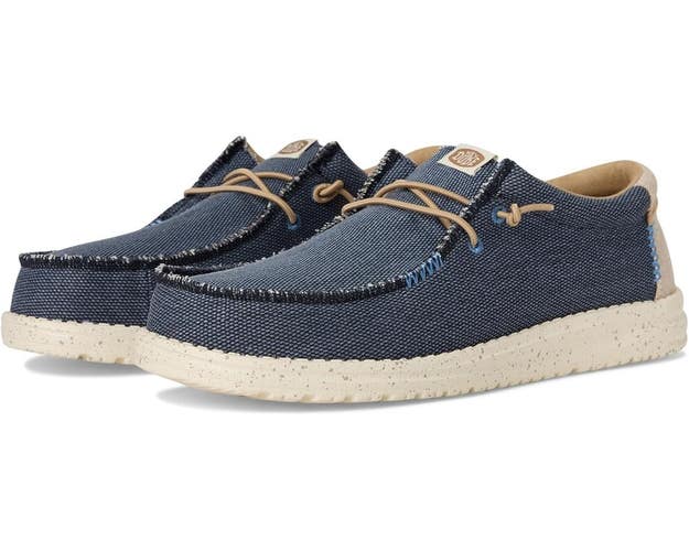 Hey Dude Wally Coastline Jute 40952-410 Men 13 Navy Slip-On Casual Shoes VER1398