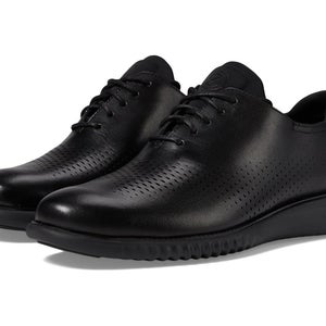 Cole Haan 2.ZeroGrand Laser Oxford Men's US 9 Black Leather Dress Shoes VER962