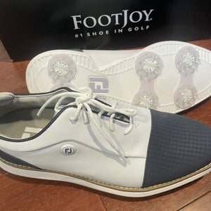 NEW! FootJoy Ladies Traditions White Blue Golf Shoes Women Size 6 Medium 97911