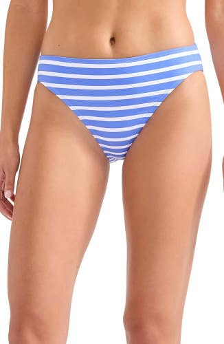 Tommy Bahama Coastline Stripe Bikini Bottoms Women's Medium Blue Hipster JZZ859