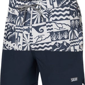Saxx Oh Buoy Trunk Shorts Men's Large Black Printed 5" Inseam Swimwear JZZ912