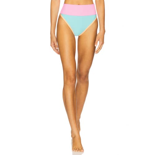 Beach Riot Emmy Bikini Bottom Women's Large Multi Colorblock High-Waisted JZZ922