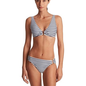 Lauren Ralph Lauren Hipster Bottom Women's 10 White Luxe Stripe Ring Side JZZ849