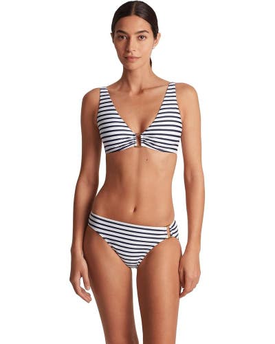 Lauren Ralph Lauren Hipster Bottom Women's 10 White Luxe Stripe Ring Side JZZ849