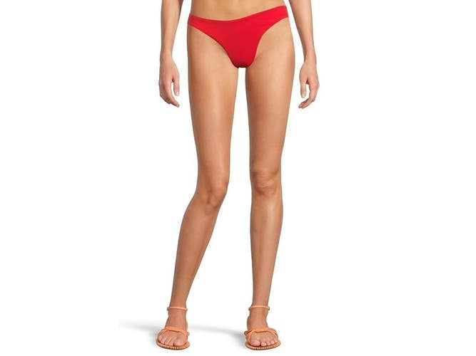 L*Space Rocky Classic Bikini Bottom Women's Medium Red Stretch Swimwear JZZ928