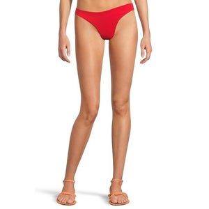 L*Space Rocky Classic Bikini Bottom Women's Medium Red Stretch Swimwear JZZ861