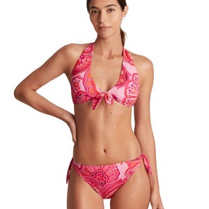 Lauren Ralph Lauren Provence Bikini Top Women's 4 Red Paisley Tie-Front JZZ908