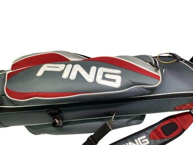 Used Ping OUTLANDER 10 WAY CART BAG Mens Cart Bag Grey And Red 11347-S000262957