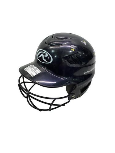 Used Rawlings BLACK HELMET W MASK Batting Helmet w/Mask Black MD 11347-S000262909