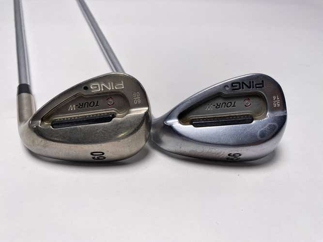 Ping Tour-W Brushed Silver Wedge Set 56* 14 60* 8 Black Dot AWT Steel Mens RH
