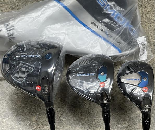Callaway Paradym Ai Smoke Right Hand Set Driver, Fairway 3-Wood, 3-Hybrid Stiff