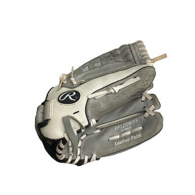 Used Rawlings FP12GWDS RH Throw Fastpitch Gloves White 12" 11760-S000087177