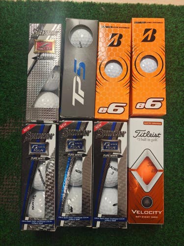 Lot of 8 Brand New Sleeves of Golf Balls Bridgestone Titleist Srixon Taylormade