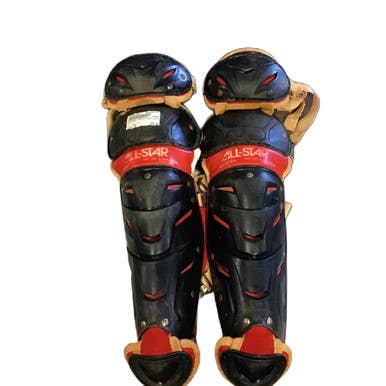 Used All-Star LG912S7 Catchers Leg Guards Navy Blue Youth 11730-S000069305