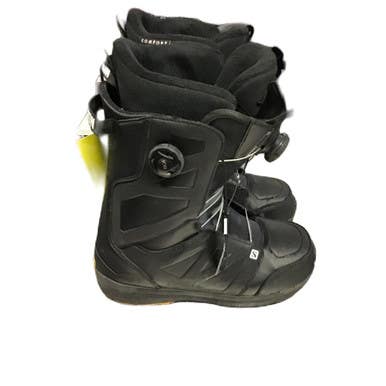 Used Salomon LAUNCH BOA SJ Mens Snowboard Boots Black Senior 8 11730-S000069348