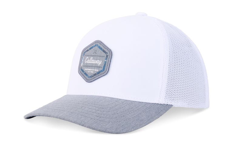 NEW 2026 Callaway Carlsbad Trucker White/Heather Grey Adjustable Snapback Golf