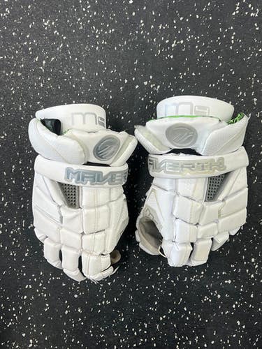 Used Maverik M4 Lacrosse Gloves Mens White 10" 11849-S000036309