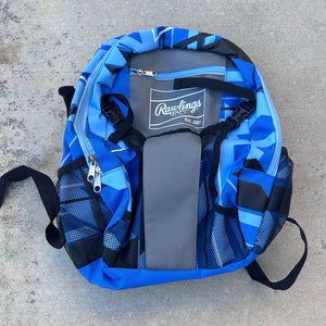 Rawlings Youth Baseball Backpack – Blue Camo – New (Strap Needs Repair)