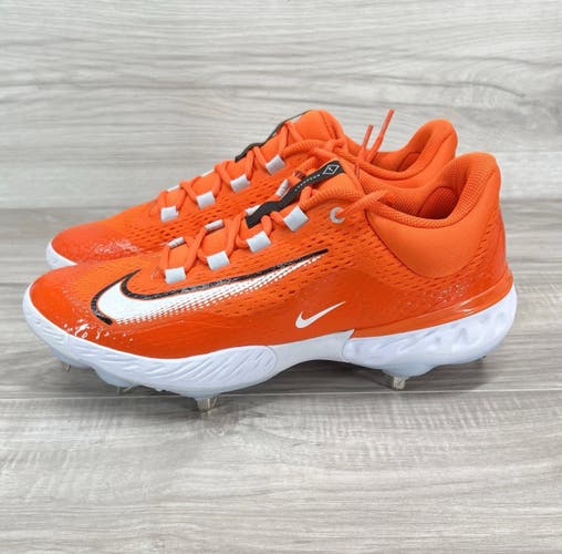 Nike Alpha Huarache Elite 4 Metal Baseball Cleats Orange FN7222-800 Mens 12